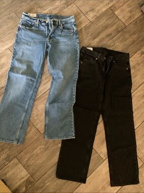 GAP Women's 90’s Loose Mid-Rise Jeans - Light Blue & Black